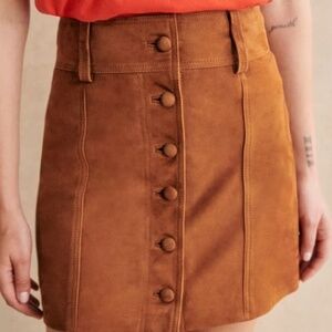 Sezane Savine Suede Mini Skirt